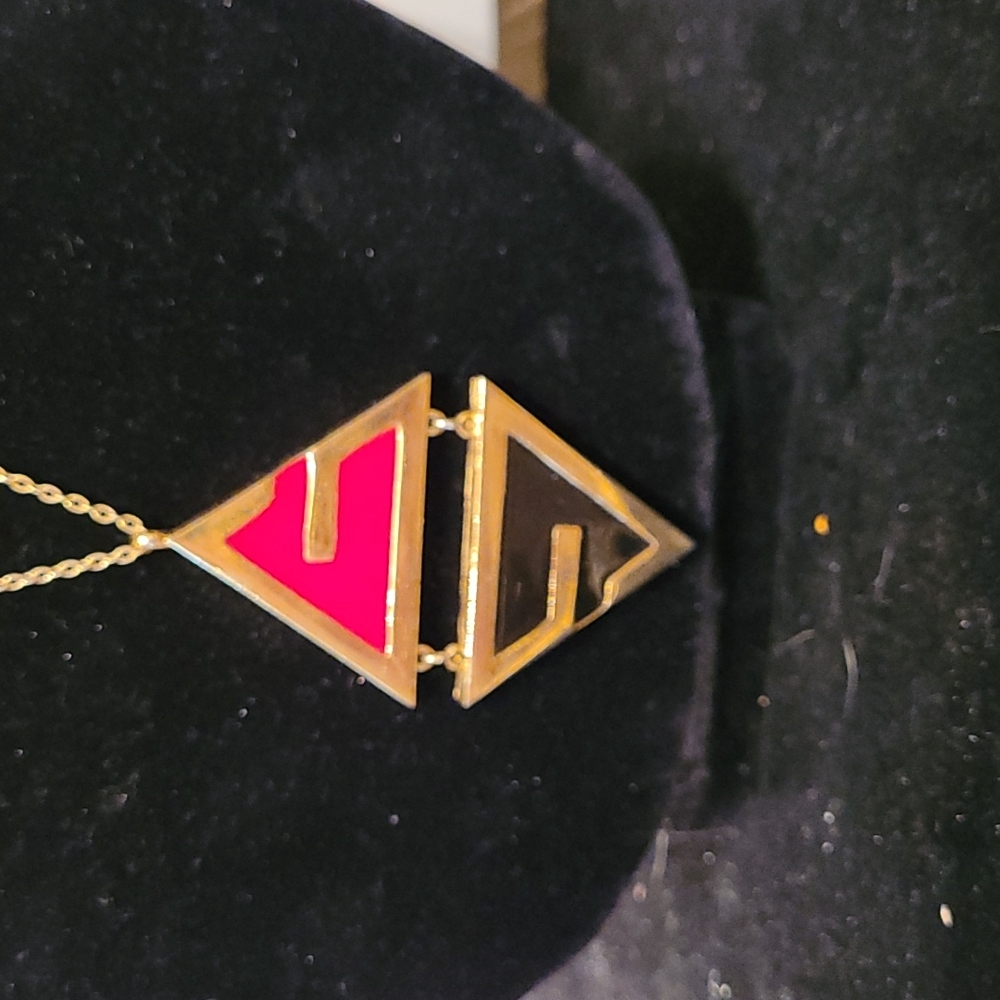 Givenchy Enamel and Gold Pendant Necklace - Picture 1 of 6